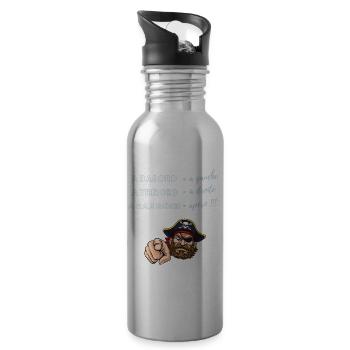 A Ras Bord Gris. Humour Cadeau Anniversaire Fête - Gourde avec paille intégrée - argent clair - Droite