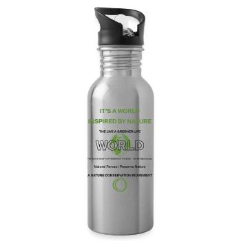 Préserver la nature b - Gourde avec paille intégrée - argent clair - Droite