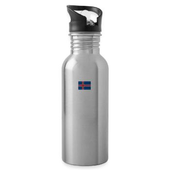 Island Trikot Nr.19 - Trinkflasche mit integriertem Trinkhalm - Lightsilver - Rechts