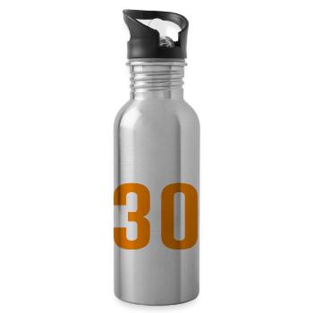 30. Geburtstag Spruch Geschenk Runder Geburtstag - Trinkflasche mit integriertem Trinkhalm - Lightsilver - Rechts