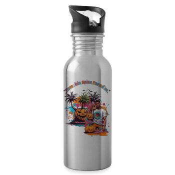 Pumpkin Spice Paradise - Water bottle with straw - silver - Right