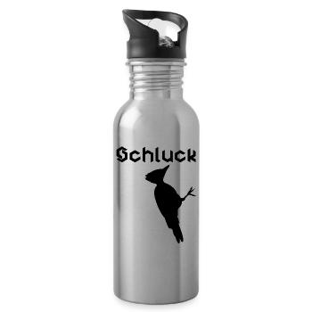 Schluckspecht - Trinkflasche mit integriertem Trinkhalm - Lightsilver - Rechts