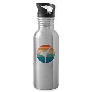 Tang Soo Do Kämpfer | Koreanisch Kämpfen Geschenke - Trinkflasche mit integriertem Trinkhalm - Lightsilver - Rechts