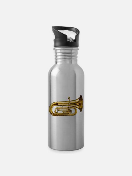Marschkapelle - Trinkflasche mit integriertem Trinkhalm - 