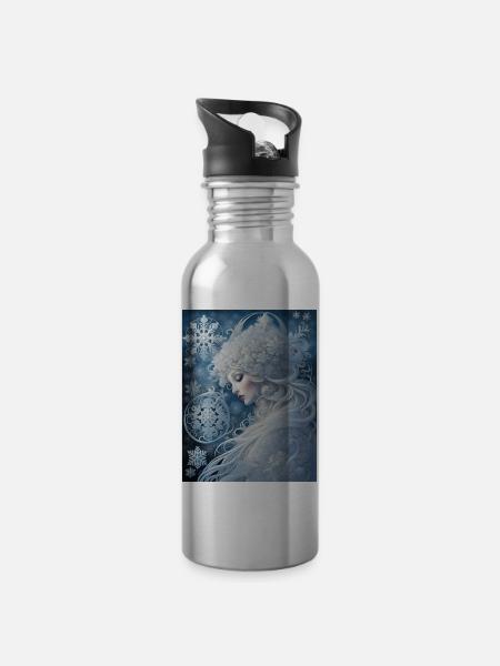 Die fünftjüngste Tochter des Winters heißt Dream - Trinkflasche mit integriertem Trinkhalm - Lightsilver