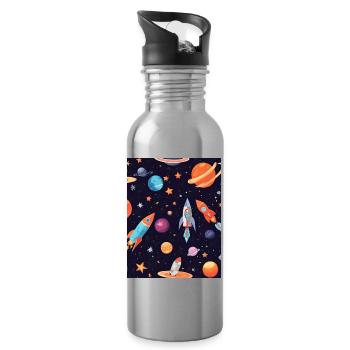 Explorez l infini - Gourde avec paille intégrée - argent clair - Droite