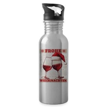 Weihnachten Wein Rotwein Glas Wei(h)nachten Lustig - Trinkflasche mit integriertem Trinkhalm - Lightsilver - Rechts