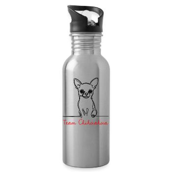 Équipe Chihuahua - Gourde avec paille intégrée - argent clair - Droite
