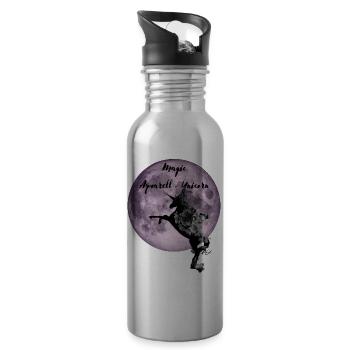 Magical Unicorn - in watercolor unicorn look - Water bottle with straw - silver - Right