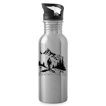 Bergsüchtig - Trinkflasche mit integriertem Trinkhalm - Lightsilver - Rechts