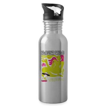 Sérénité épanouie Embrassez votre enfant fleur intérieure - Gourde avec paille intégrée - argent clair - Droite