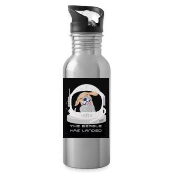 The Beagle has Landed - Water bottle with straw - silver - Right