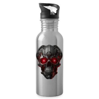 Cyborg - Trinkflasche mit integriertem Trinkhalm - Lightsilver - Rechts