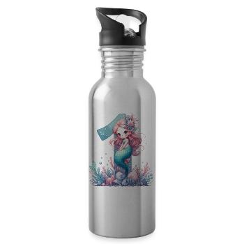 1 an sirène mignon cadeau d’anniversaire - Gourde avec paille intégrée - argent clair - Droite