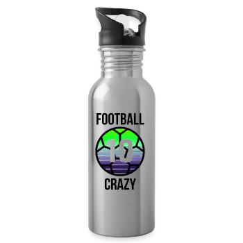 Football Crazy number 10 - Water bottle with straw - silver - Right