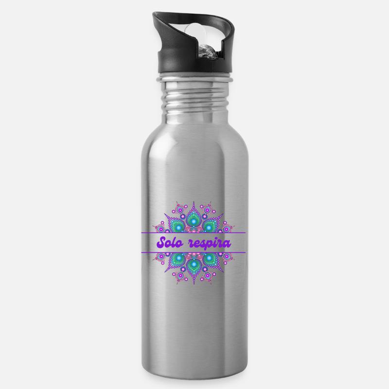 Just - Mandala - Trinkflasche mit integriertem Trinkhalm - Lightsilver