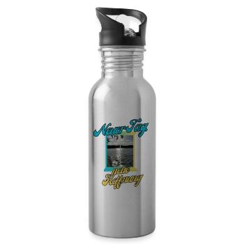 Neuer Tag neue Hoffnung - Trinkflasche mit integriertem Trinkhalm - Lightsilver - Rechts
