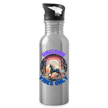 Unicorn6 - Trinkflasche mit integriertem Trinkhalm - Lightsilver - Rechts