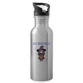 This witch votes - Water bottle with straw - silver - Right