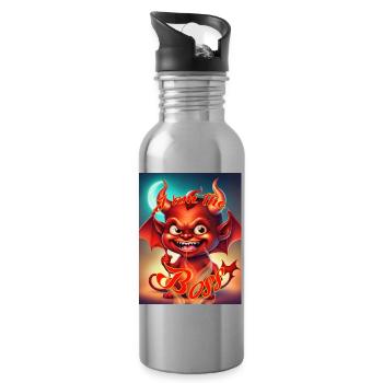 I am the Bo.. - Trinkflasche mit integriertem Trinkhalm - Lightsilver - Rechts