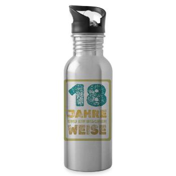 Proverb 18 - Water bottle with straw - silver - Right