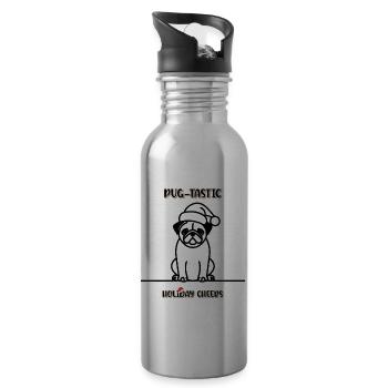 Joyeux Noël Carlin chemise design cadeau - Gourde avec paille intégrée - argent clair - Droite