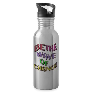 Be the wave of change - Water bottle with straw - silver - Right