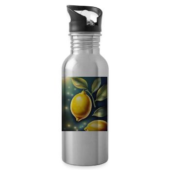 Gesunde Zitrone Zitrone - Trinkflasche mit integriertem Trinkhalm - Lightsilver - Rechts