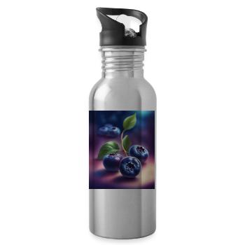 Fantastisches Blaubeer-Grafik-T-Shirt-Design - Trinkflasche mit integriertem Trinkhalm - Lightsilver - Rechts