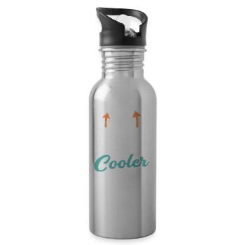So sieht ein richtig cooler Verkäufer aus Händler - Trinkflasche mit integriertem Trinkhalm - Lightsilver - Rechts