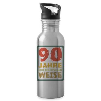 Weisheit 90 - Trinkflasche mit integriertem Trinkhalm - Lightsilver - Rechts