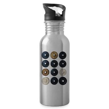 Cadeau motif sportif intemporel - Gourde avec paille intégrée - argent clair - Droite