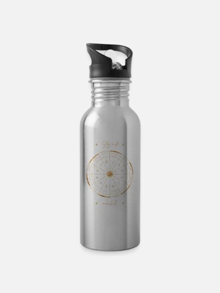 Reste sauvage moonchild ! - Gourde avec paille intégrée - argent clair