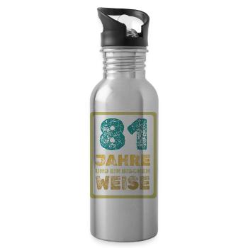 Weisheit 81 - Trinkflasche mit integriertem Trinkhalm - Lightsilver - Rechts