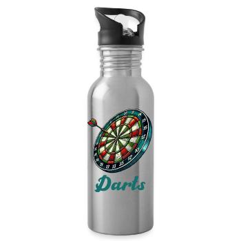 Dartboard Darts - Water bottle with straw - silver - Right