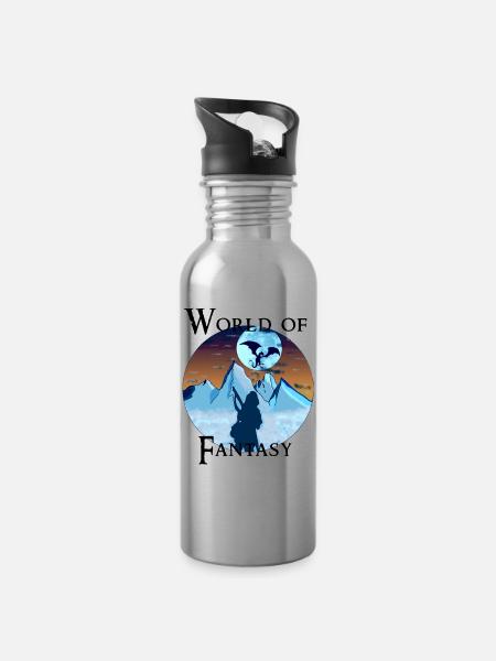 Guerrier dragon - world of fantasy - Gourde avec paille intégrée - argent clair