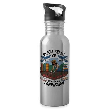 Women day - Water bottle with straw - silver - Right