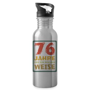 Age 76 - Water bottle with straw - silver - Right