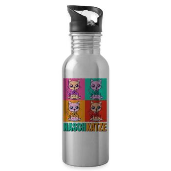 Gâteau pour chat dent sucrée Gâteau Snacking Pâtisserie Sucré - Gourde avec paille intégrée - argent clair - Droite