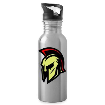 Gladiator Helmet Sparta - Water bottle with straw - silver - Right