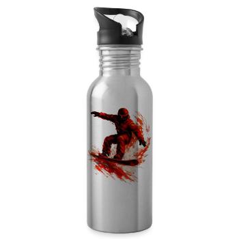 Snowboarden | Schnee | Snowboarder | Ski - Trinkflasche mit integriertem Trinkhalm - Lightsilver - Rechts