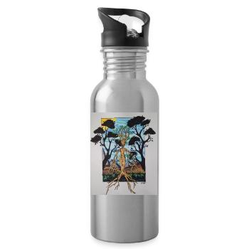 Root tree in frame - Water bottle with straw - silver - Right