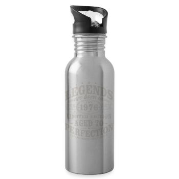 1976 Jahrgang Vintage Geburtstag Geschenk Retro - Trinkflasche mit integriertem Trinkhalm - Lightsilver - Rechts