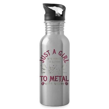 Metal-Baby-Mädchen mit Daddy-Rock-Familie - Trinkflasche mit integriertem Trinkhalm - Lightsilver - Rechts