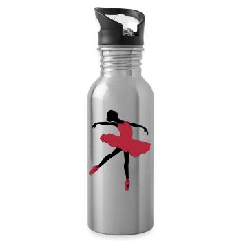 ballet girl - Water bottle with straw - silver - Right