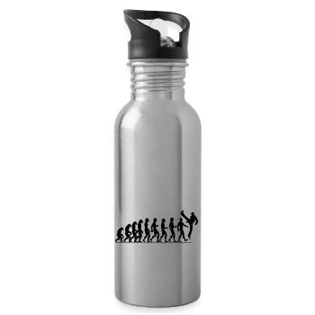 Kickboxen FIghter Kickboxer - Trinkflasche mit integriertem Trinkhalm - Lightsilver - Rechts