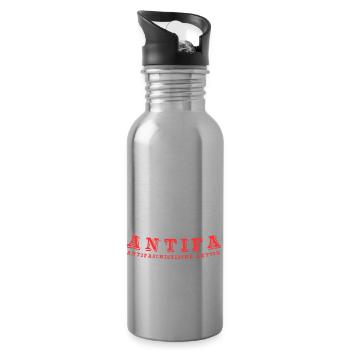 antifaschistische aktion antifa - Trinkflasche mit integriertem Trinkhalm - Lightsilver - Rechts