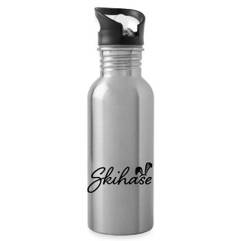 SKIHASE - Trinkflasche mit integriertem Trinkhalm - Lightsilver - Rechts