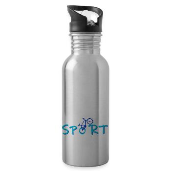 Sport - Trinkflasche mit integriertem Trinkhalm - Lightsilver - Rechts