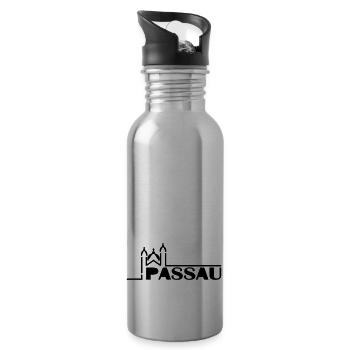 Silhouette de Passau - Gourde avec paille intégrée - argent clair - Droite